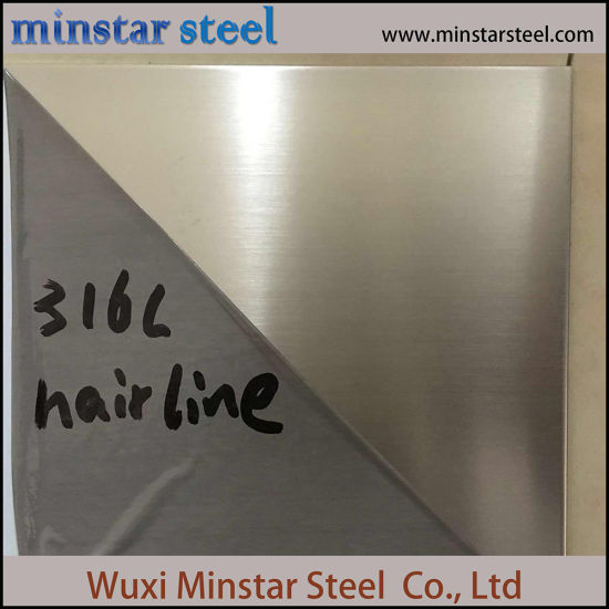 316 316L Grade Stainless Steel Plate No.4 Hairline Finish